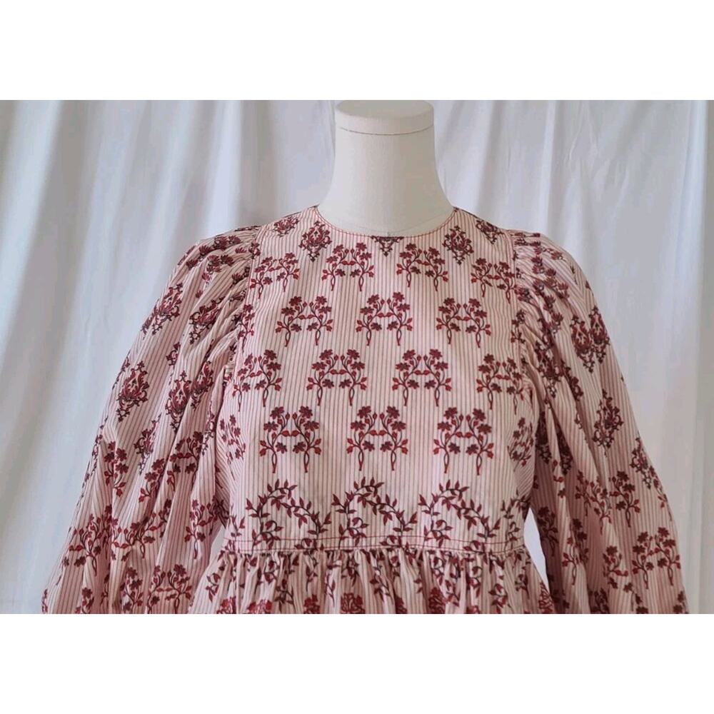 Hunter Bell Womens Pink Floral Ruffle Dakota Blouse Top XS - Picture 3 of 10